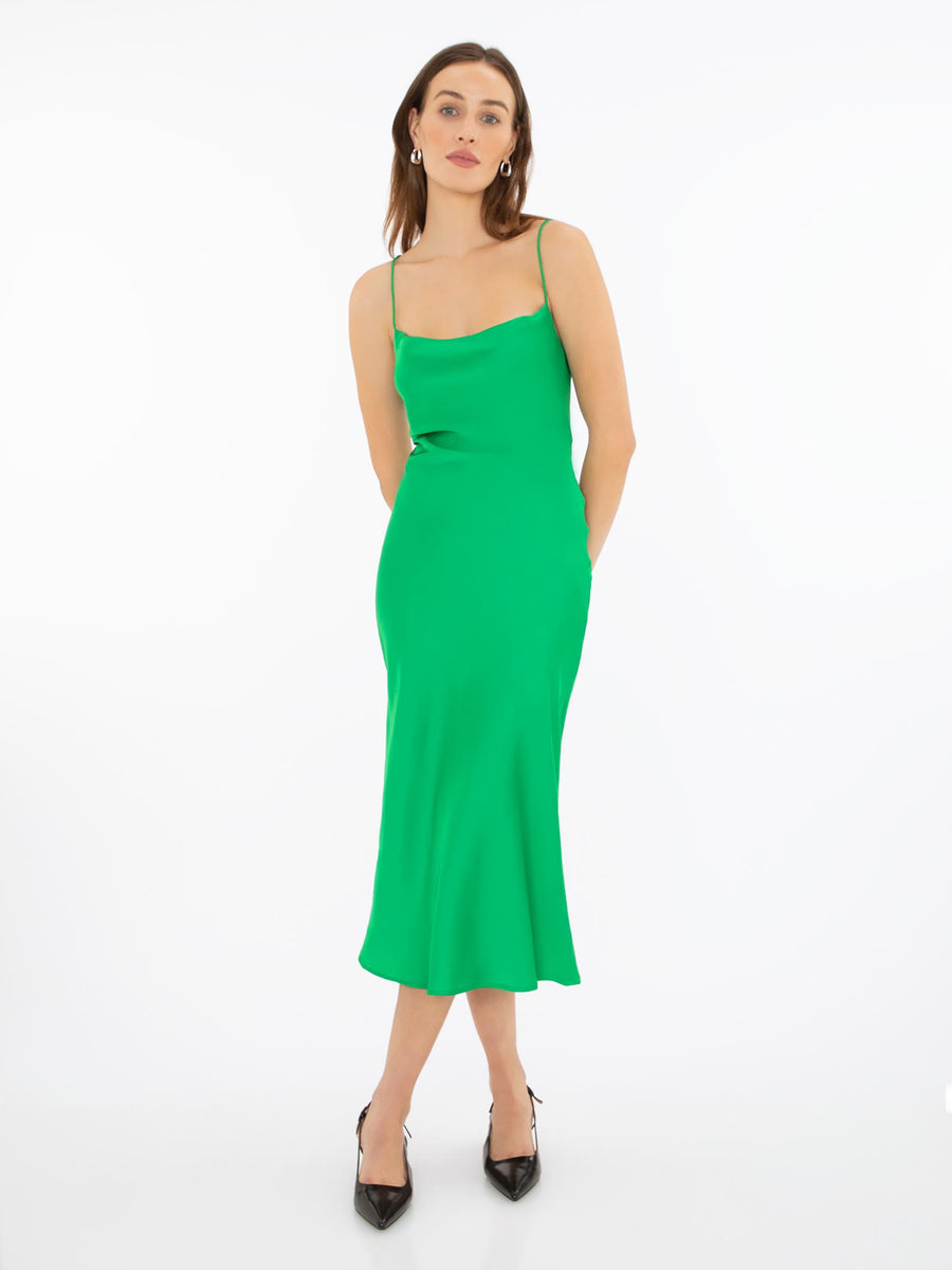 Riviera Midi Dress in Emerald Green | OMNES | Dresses | Party Wear ...