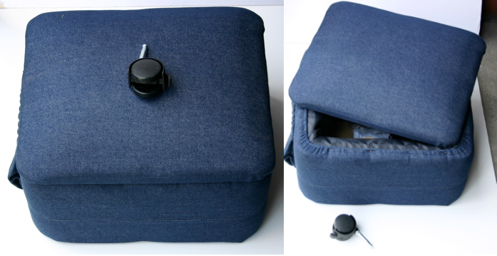 DENIM OTTOMAN FOOTSTOOL WITH STORAGE. LIQUIDATION LOT OF 275 UNITS.