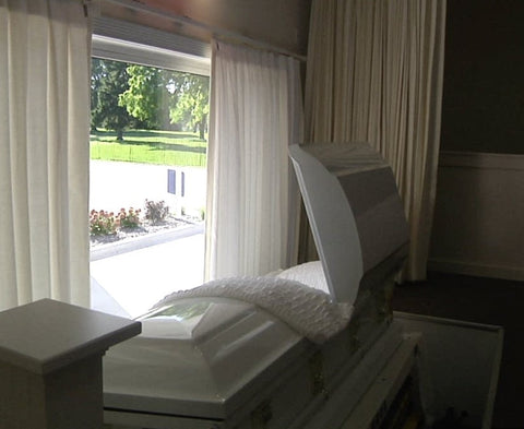 open funeral casket