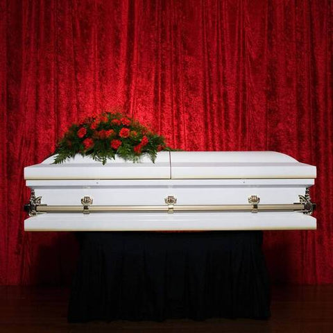 white casket