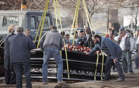 very large funeral casket