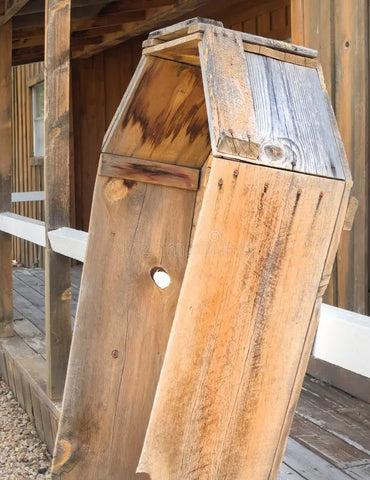 Old pine box casket