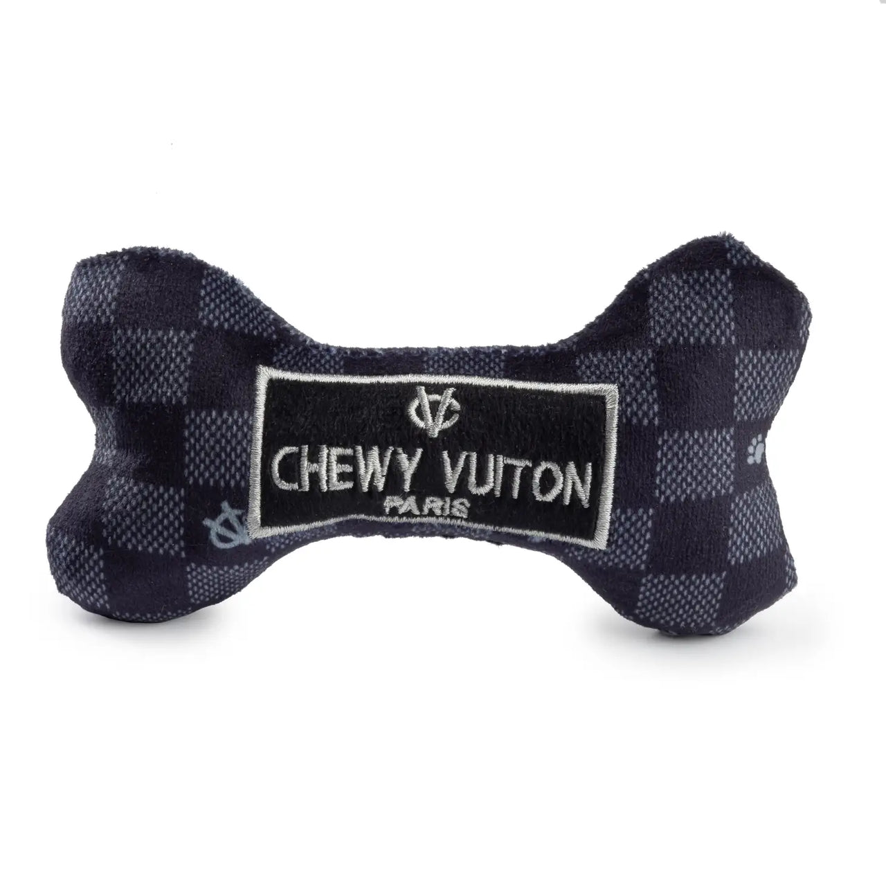 HAUTE DIGGITY DOG Checker Chewy Vuiton Dog Bowl - BROWN COMBO