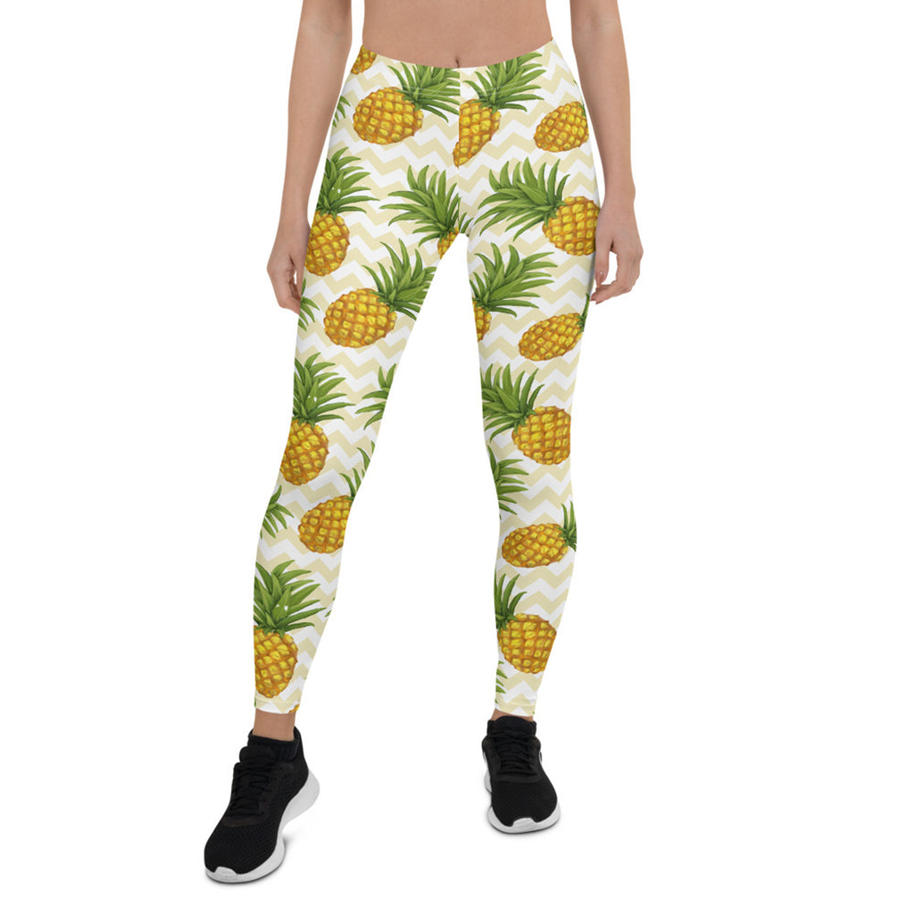 Tiger Stripes Leggings for Women Mid Waisted Yellow Pants with Tiger Heads  Print at  Women's Clothing store