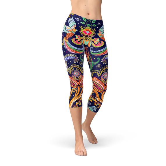 Maori Tattoo Capri Leggings White Capris With Tribal Polynesian Tattoo  Print Perfect for Running Tights, Capri Yoga Pants or Gym Leggings 