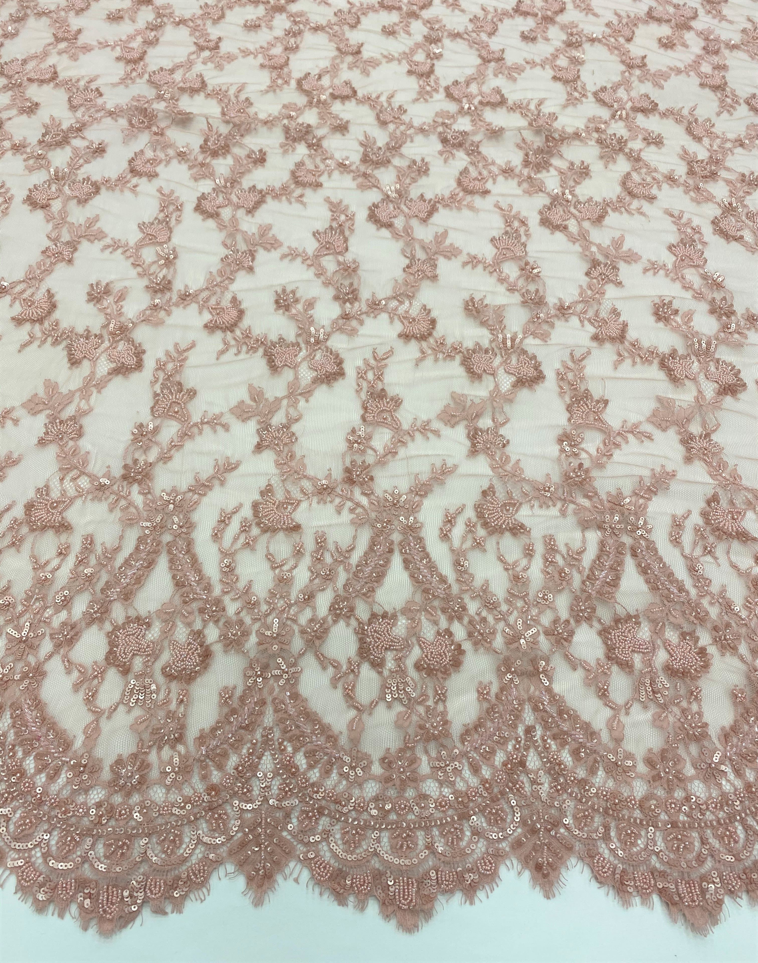 Image of Beaded Fine Lace (1375bd) in Rose