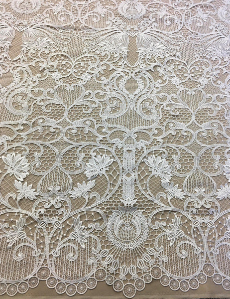 white lace fabric by the metre