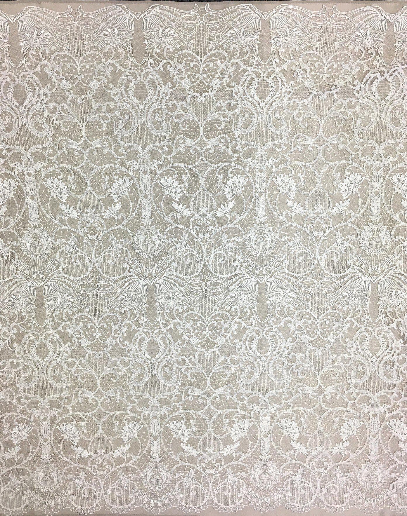 Image of Guipure Paisley Floral Lace (1522) in Ivory