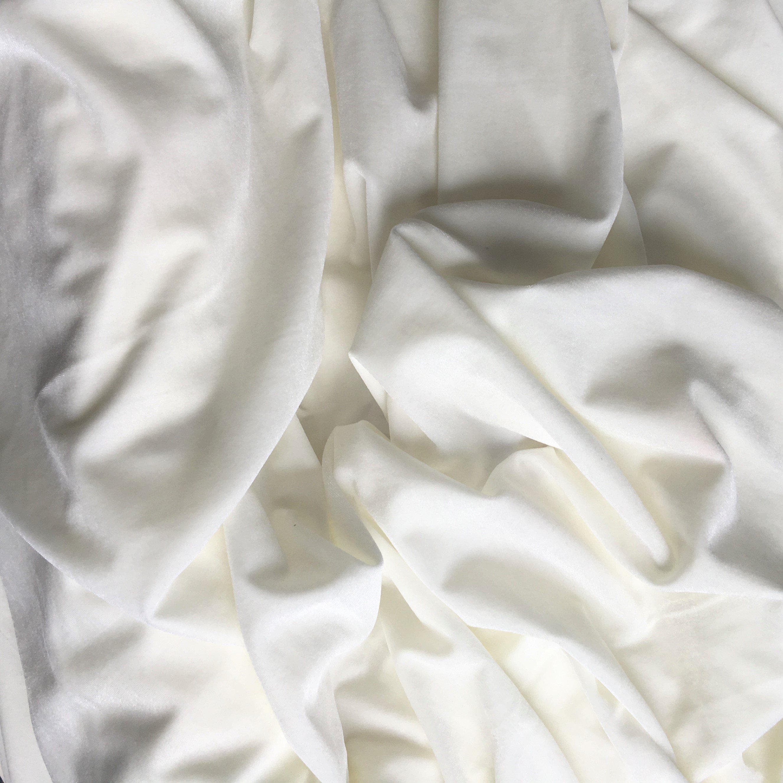 Image of Silk/Rayon Velvet Ivory