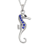 WJ - Stone Inset Seahorse Necklace