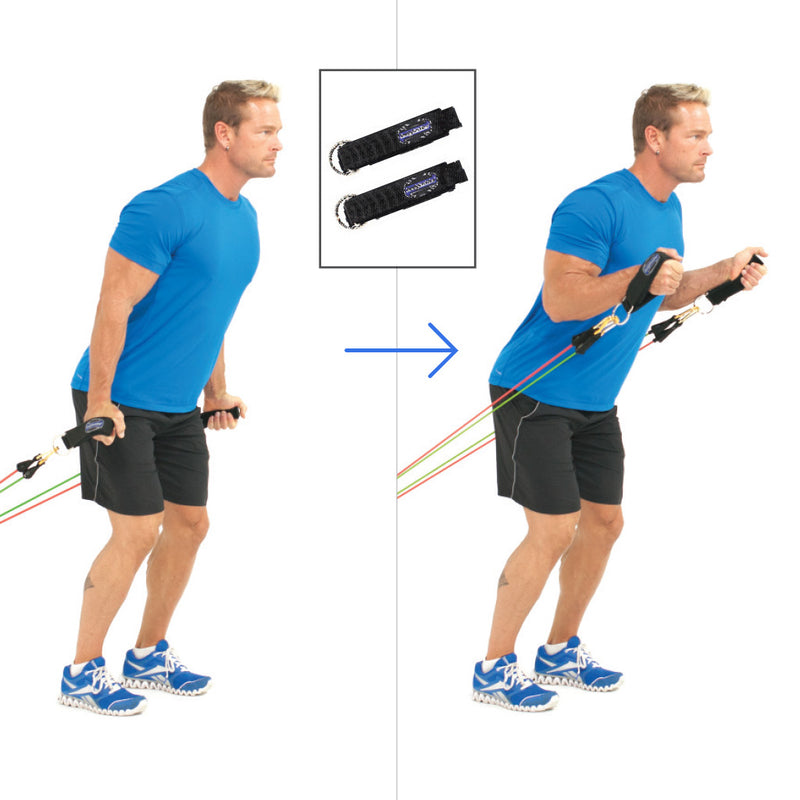 Hammer Curl With Bands Attached To Door – Bodylastics