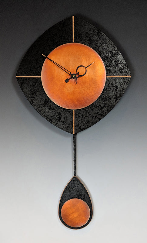 Black And Copper Drop Clock