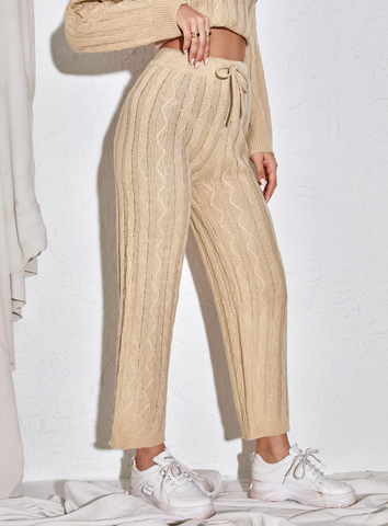Textured Knit Pants for Women