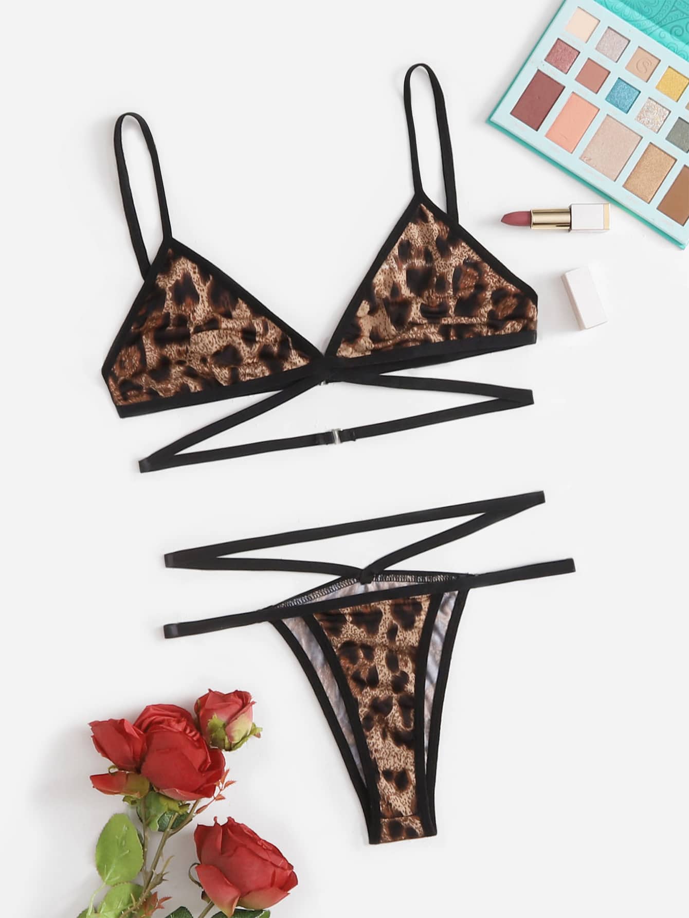 Leopard Underwire Front-close Bra - Negative Apparel