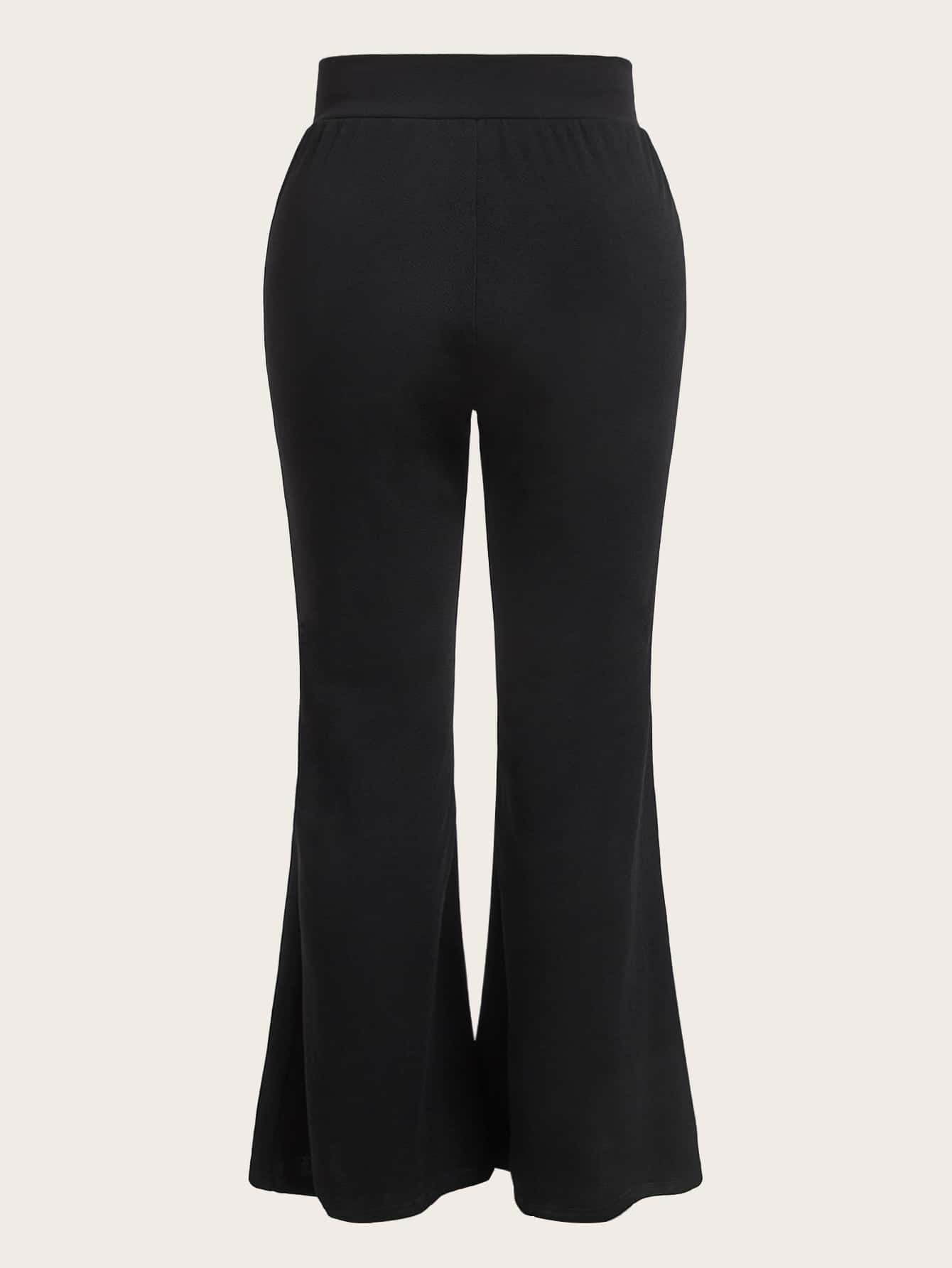 YUBBI Women pants Solid Flare Leg Pants (Color : Black, Size : XL): Buy  Online at Best Price in UAE 