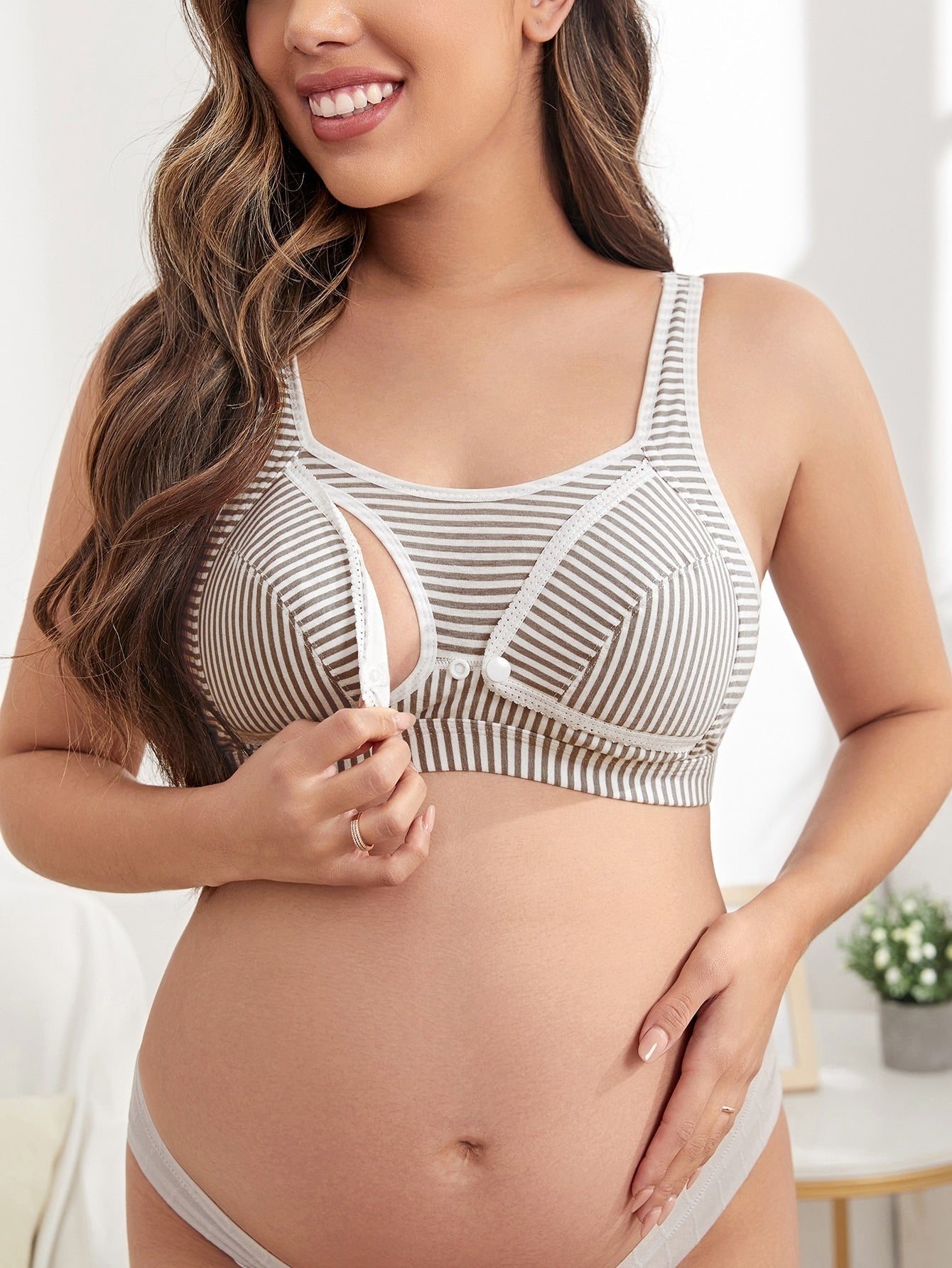 Maternity Scallop Trim Nursing Bra - Negative Apparel