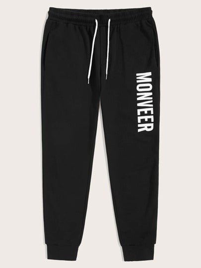 Manfinity Homme Men Fire & Letter Graphic Drawstring Waist Sweatpants