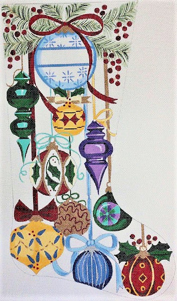  Alice Peterson Home Creations Holiday Edition Needlepoint  Stocking Kit- Elegant Ornaments- Large, Deluxe Size