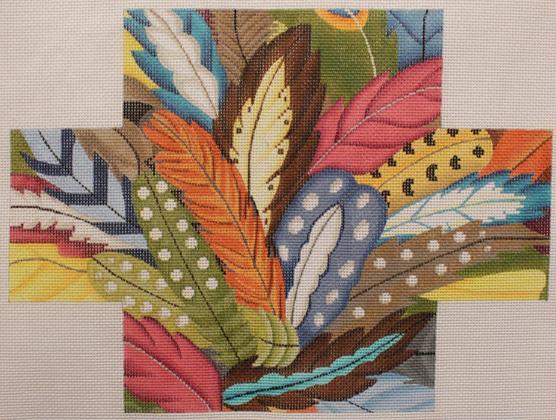 JP Needlepoint # BC076 Feather Overlay Brick Cover