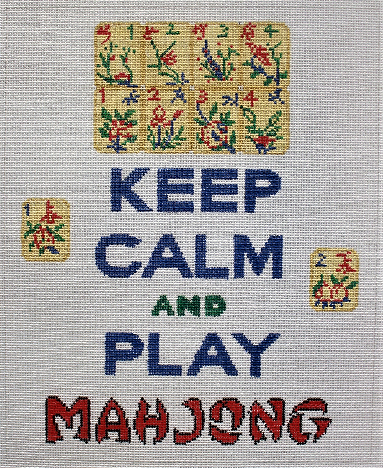 Keep Calm & Shop On hand-painted needlepoint stitching canvas