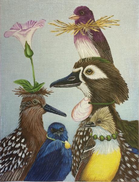 Piping Plover Shore Bird handpainted 18 mesh Needlepoint Canvas