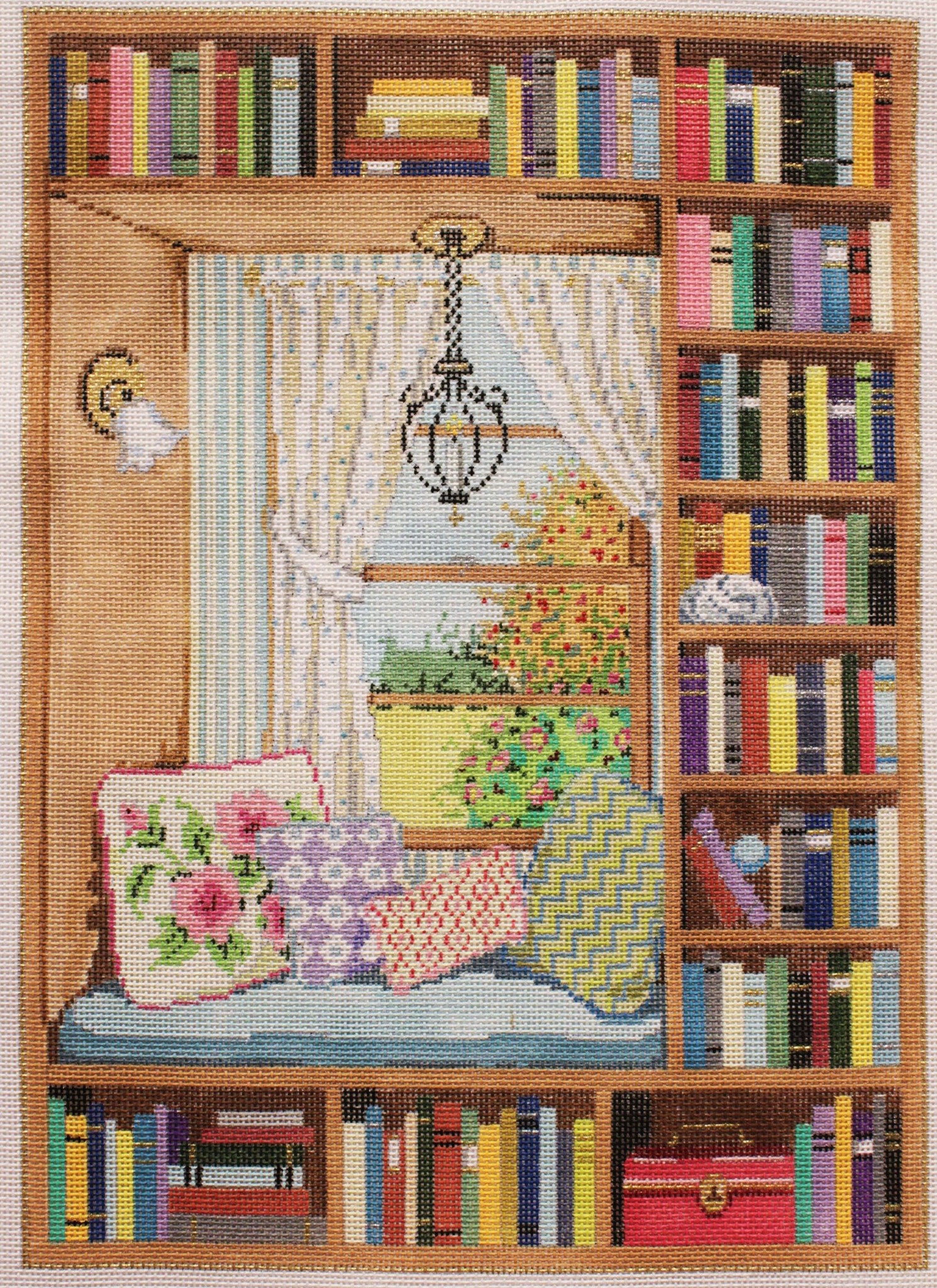 Grandma's Kitchen - Stitch Painted Needlepoint Canvas by Sandra Gilmore