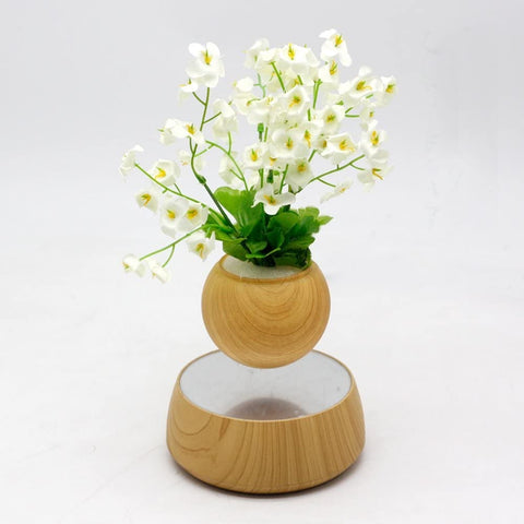 FloatingGlobes Levitation Wooden Plant