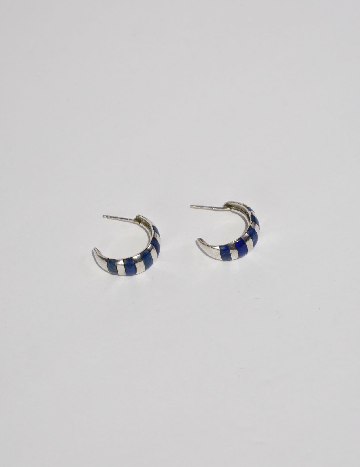 Striped Lapis Hoops