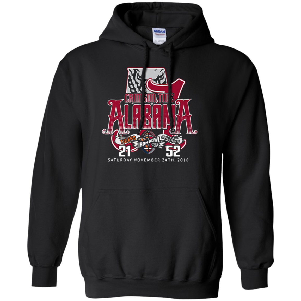 Crimson Tide Alabama A Tigers Iron Bowl Shirt G185 Pullover 8 Oz.