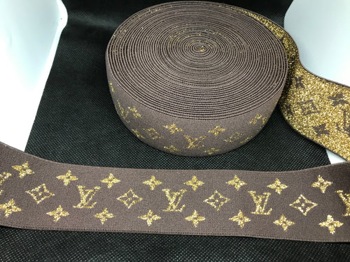 5/8, Louis Vuitton FOE, Custom Printed Elastic, Designer Name Elastic, LV  on White FOE, Rainbow LV Logo, FOE, Fold Over Elastic, DIY Hair Ties