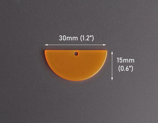 2 Craft Rings, Resin Connectors, Neon Orange Acrylic Circle Ring Links