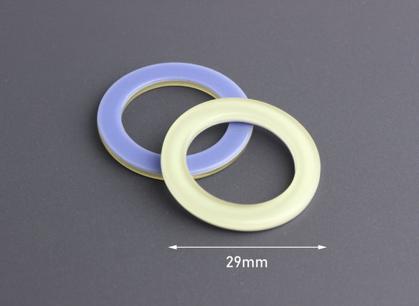2 Craft Rings in Galaxy Colors, Findings Acetate Rings, Round Bezel fo