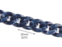 Navy Blue Acrylic Chain Links 1ft, 23 x 