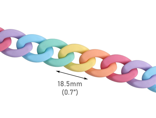 Plastic Chain Links 20mm Deep Dark Colors Plastic or Acrylic Chain Links  Mixed Colors 100 Pc Set 