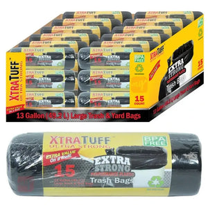 13 Gallon Trash Bag Roll 15 Ct - OutletSavings