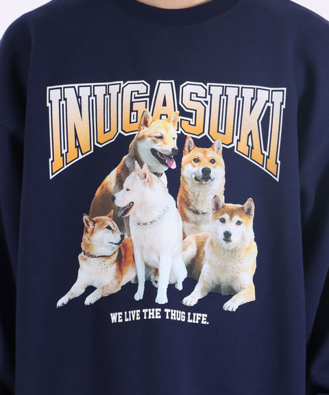 Sequence Inugasuki Crew Neck Sweat 犬が好き クルーネック スウェット ネイビー Naval Online Store