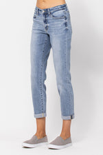 Bleach Wash Boyfriend Jeans-Jeans-Judy Blue-0 (24)-Light Wash-cmglovesyou