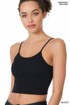 Ribbed Cropped Cami-Cami-Zenana-S/M-Black-cmglovesyou