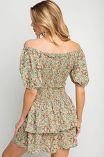 Smocked Ruffle Dress-Dresses-Easel-Small-Botanical Garden-cmglovesyou