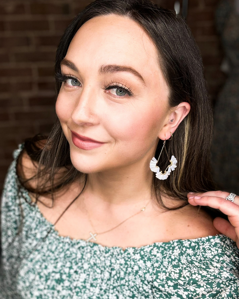 Fanned Crystal Earring-Earrings-What's Hot Jewelry-Light Pink-cmglovesyou