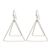 Double Layered Triangle Earrings-Earrings-What's Hot Jewelry-Silver-cmglovesyou