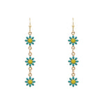 Flower and Gold Chain Earrings-Earrings-What's Hot Jewelry-Teal-cmglovesyou