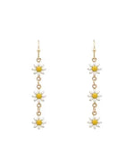 Flower and Gold Chain Earrings-Earrings-What's Hot Jewelry-White-cmglovesyou