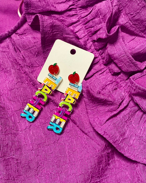 Teacher Earrings-Earrings-What's Hot Jewelry-cmglovesyou