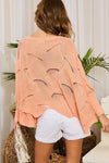 Sunshine Scalloped Sweater-Main Strip-Small-Coral-cmglovesyou