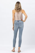 Mid-Rise Lace Patch Skinny Jeans-Pants-Judy Blue-0-Light Denim-cmglovesyou