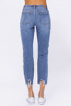 Mid-Rise Destructed Hem Jeans-bottoms-Judy Blue-0(24)-cmglovesyou