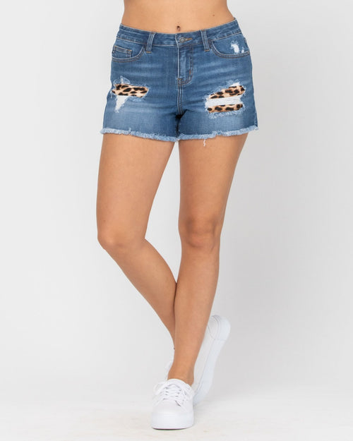 Leopard Patch Shorts-bottoms-Judy Blue-Small-cmglovesyou