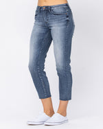 Raw Hem High Waist Jeans-bottoms-Judy Blue-0-Inspired Wings Fashion
