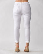 Distressed White Skinny Pants-bottoms-Risen Jeans-25-White-cmglovesyou